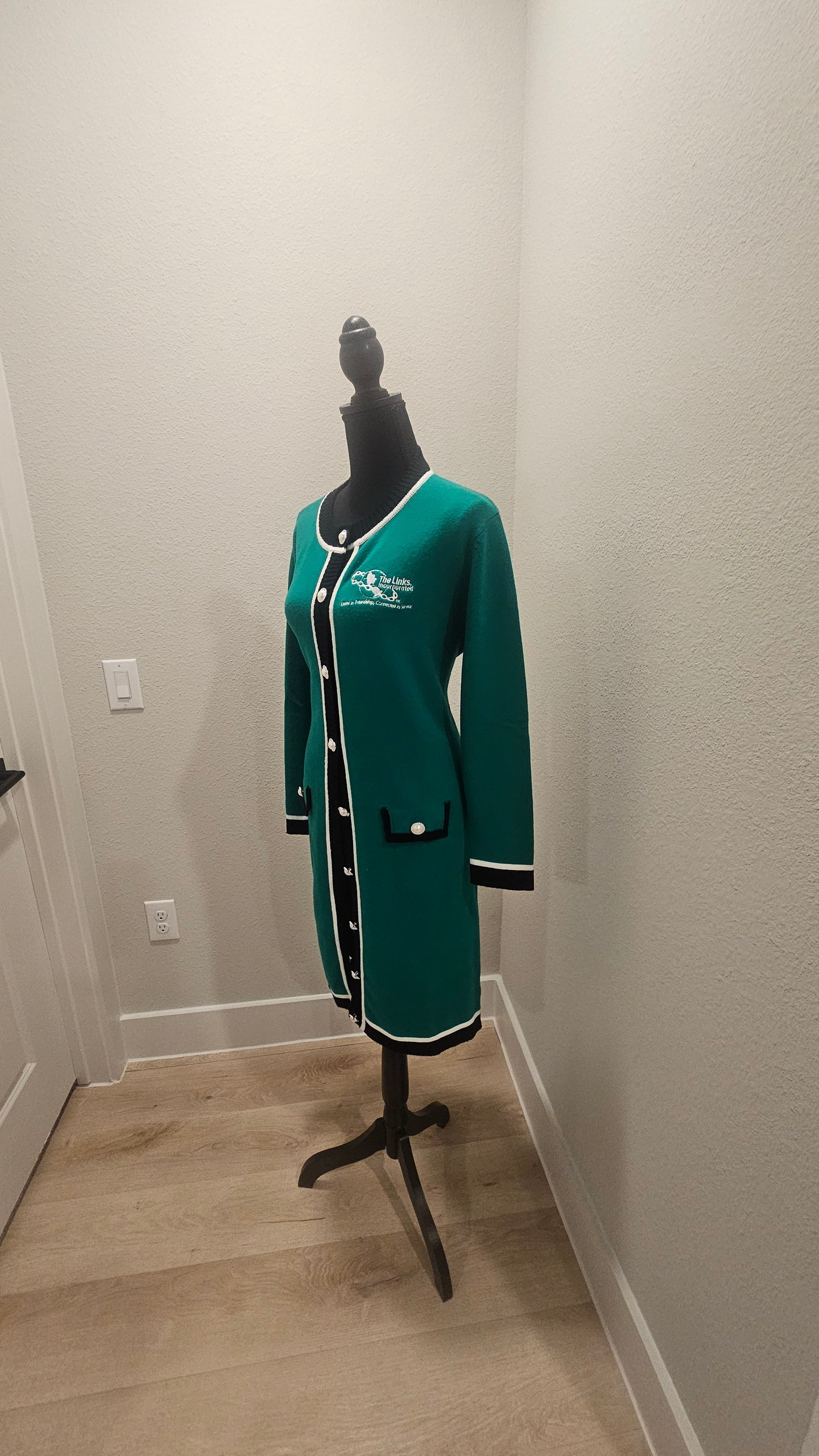 Links Long Green Cardigan