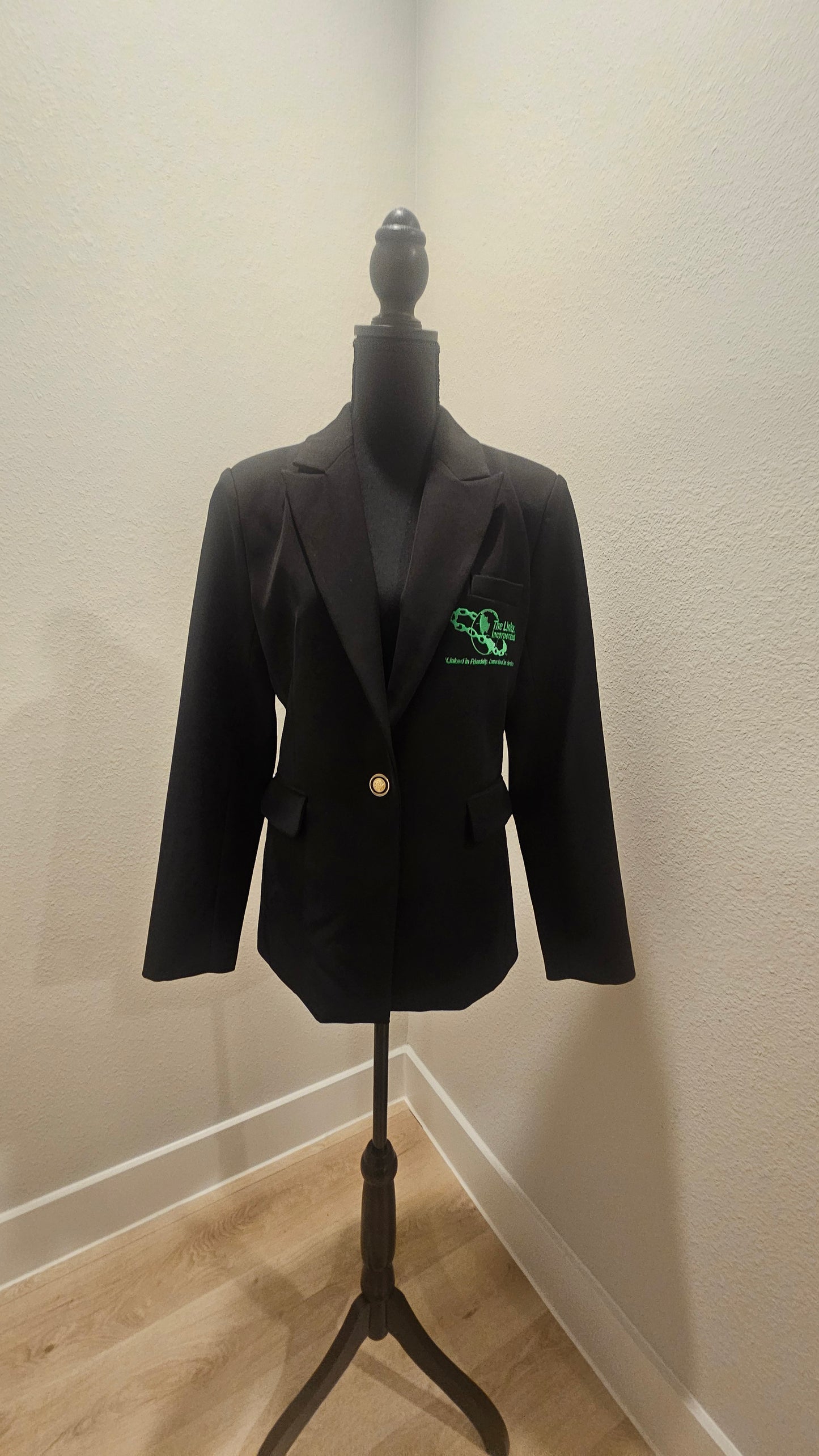 Links Black One-Button Blazer