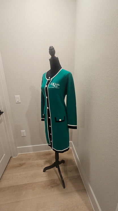 Links Long Green Cardigan
