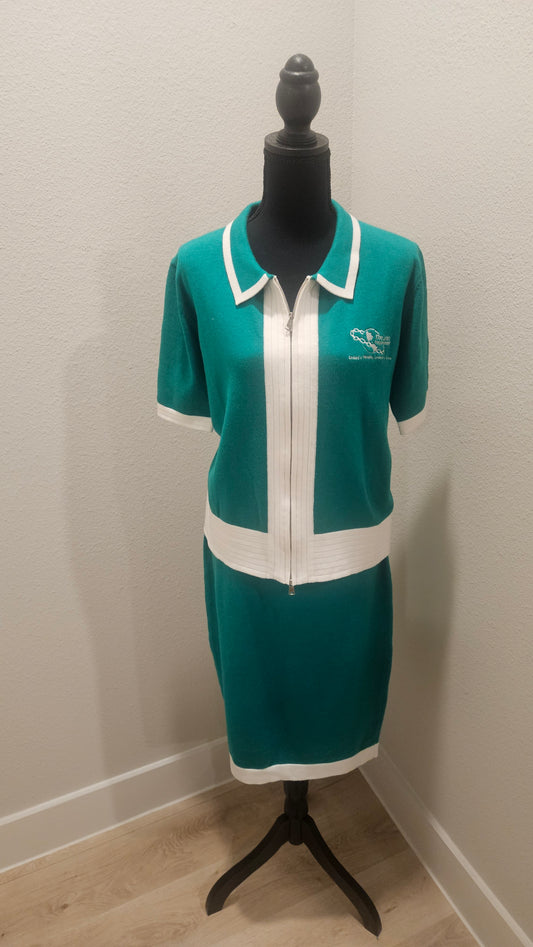 Links Knit Suit with Zipped Cardigan