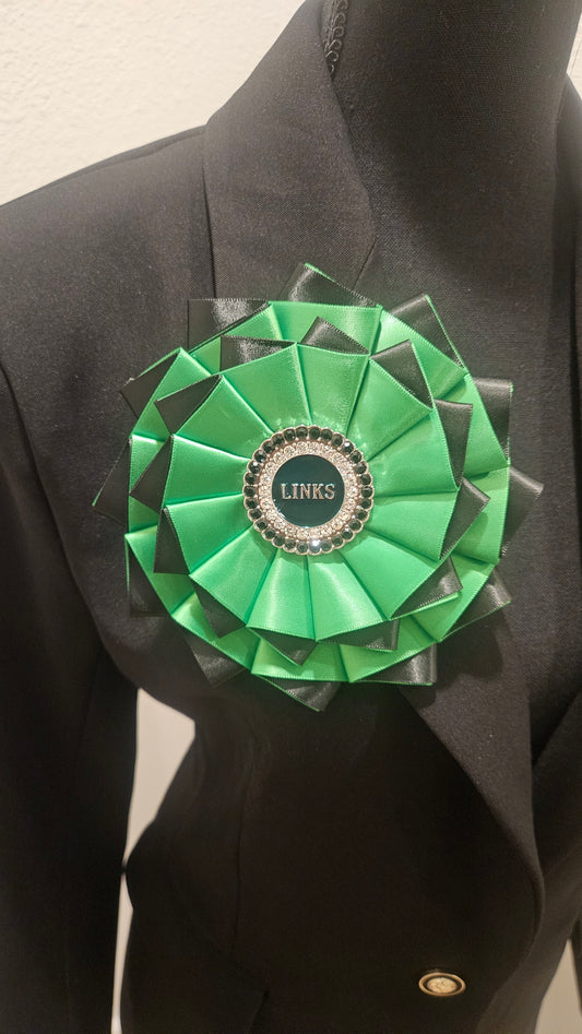 Links Flower Brooch - Black