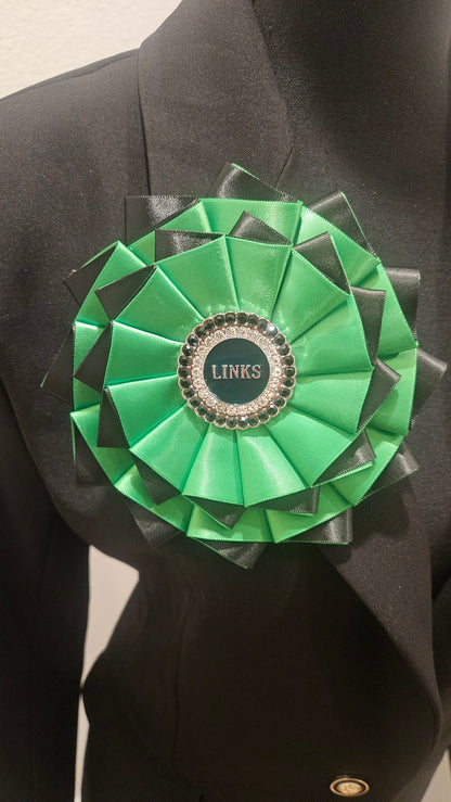 Links Flower Brooch - Black