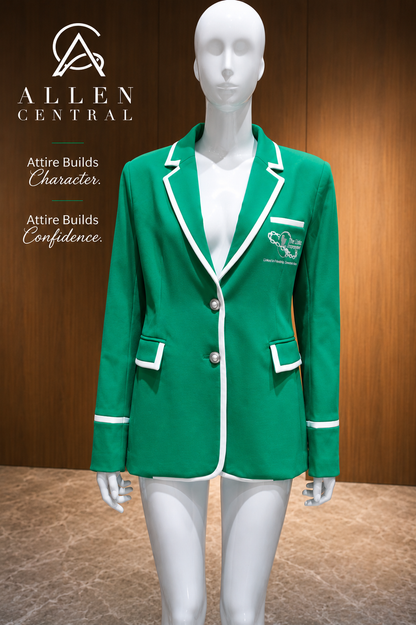 Green Blazer with White Piping