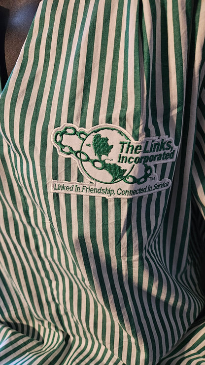 Links Green and White Striped Pullover Shirt